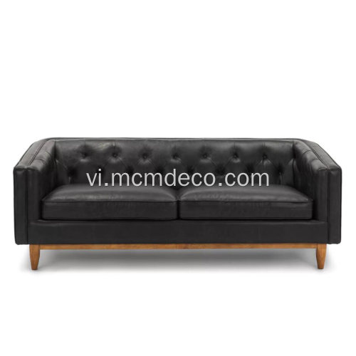 Sofa da đen Alcott Oxford